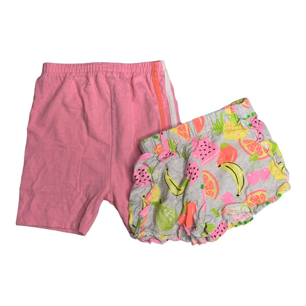 Garanimals set of 2 play shorts pink neon fruits 2t